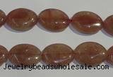 CBQ21 15.5 inches 12*16mm oval strawberry quartz beads wholesale