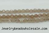 CBQ210 15.5 inches 4mm faceted round strawberry quartz beads