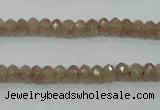 CBQ222 15.5 inches 4*6mm faceted rondelle strawberry quartz beads