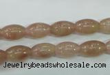 CBQ225 15.5 inches 8*12mm rice strawberry quartz beads