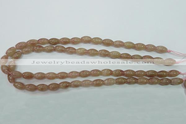 CBQ225 15.5 inches 8*12mm rice strawberry quartz beads