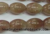 CBQ227 15.5 inches 13*18mm rice strawberry quartz beads