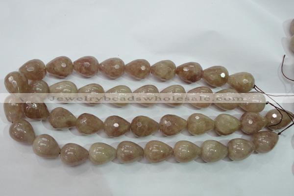 CBQ230 15.5 inches 16*20mm faceted teardrop strawberry quartz beads