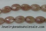 CBQ250 15.5 inches 8.5*12mm faceted oval strawberry quartz beads