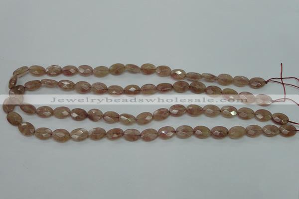 CBQ250 15.5 inches 8.5*12mm faceted oval strawberry quartz beads