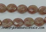 CBQ251 15.5 inches 10*12mm faceted oval strawberry quartz beads