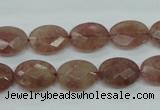 CBQ253 15.5 inches 12*16mm faceted oval strawberry quartz beads