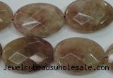 CBQ254 15.5 inches 18*25mm faceted oval strawberry quartz beads