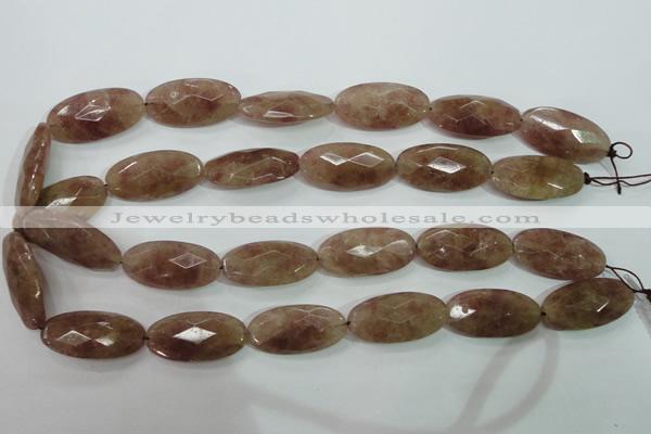 CBQ258 15.5 inches 15*30mm faceted marquise strawberry quartz beads