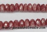 CBQ265 15.5 inches 5*10mm faceted rondelle strawberry quartz beads