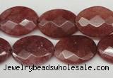 CBQ279 15.5 inches 15*20mm faceted oval strawberry quartz beads