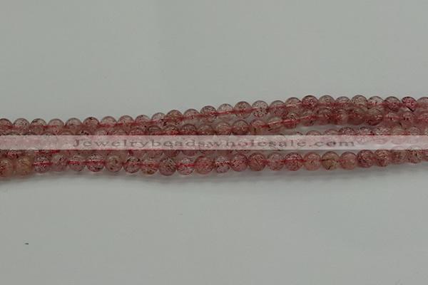 CBQ301 15.5 inches 6mm round natural strawberry quartz beads