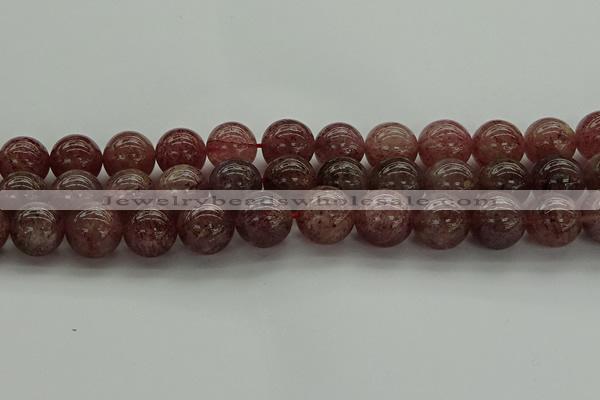 CBQ305 15.5 inches 14mm round natural strawberry quartz beads