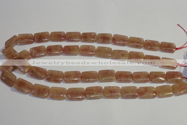 CBQ31 15.5 inches 13*18mm rectangle strawberry quartz beads