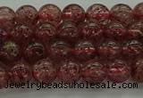 CBQ311 15.5 inches 6mm round natural strawberry quartz beads