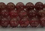 CBQ312 15.5 inches 8mm round natural strawberry quartz beads