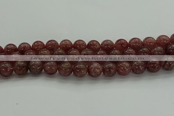 CBQ314 15.5 inches 12mm round natural strawberry quartz beads