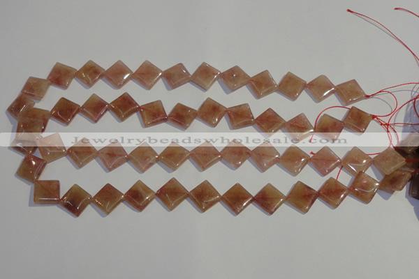 CBQ32 15.5 inches 12*12mm diamond strawberry quartz beads wholesale