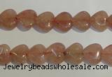 CBQ34 15.5 inches 10*10mm heart strawberry quartz beads wholesale