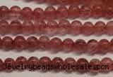 CBQ351 15.5 inches 6mm round natural strawberry quartz beads