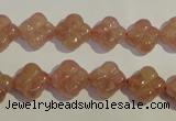 CBQ36 15.5 inches 11mm carved flower strawberry quartz beads