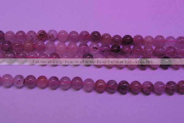 CBQ402 15 inches 8mm round natural strawberry quartz beads