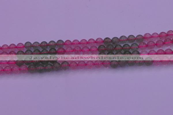 CBQ428 15.5 inches 7mm round mixed strawberry quartz beads