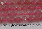 CBQ436 15.5 inches 6mm faceted nuggets strawberry quartz beads