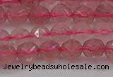 CBQ437 15.5 inches 8mm faceted nuggets strawberry quartz beads