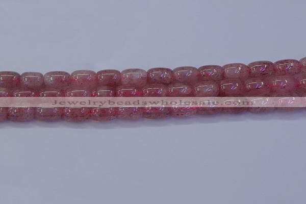 CBQ447 15.5 inches 10*14mm drum strawberry quartz beads