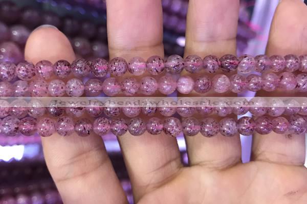 CBQ551 15.5 inches 6mm round strawberry quartz beads wholesale