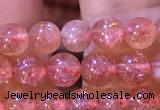 CBQ558 15.5 inches 4mm round golden strawberry quartz beads