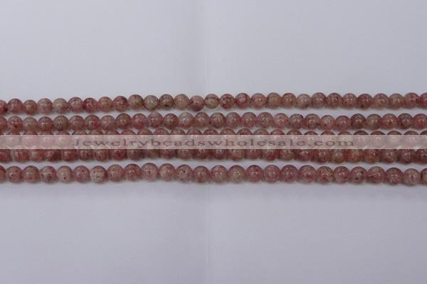 CBQ601 15.5 inches 6mm round natural strawberry quartz beads