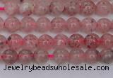 CBQ606 15.5 inches 6mm round natural strawberry quartz beads