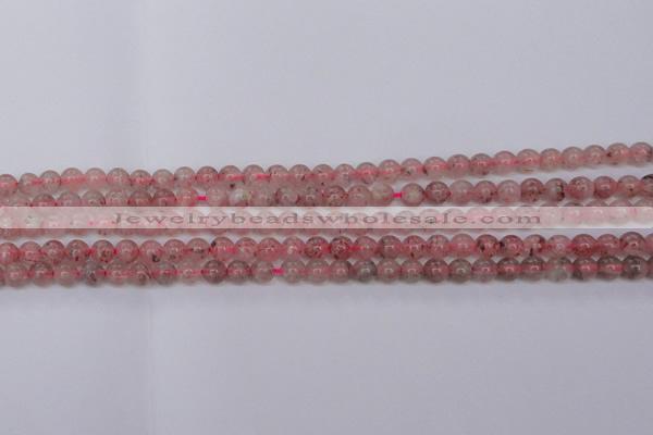 CBQ606 15.5 inches 6mm round natural strawberry quartz beads