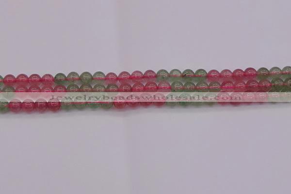 CBQ651 15.5 inches 6mm round mixed strawberry quartz beads