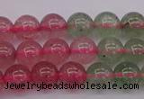 CBQ652 15.5 inches 8mm round mixed strawberry quartz beads