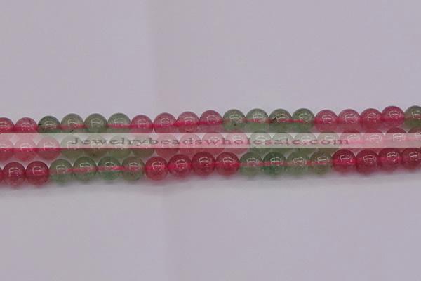 CBQ653 15.5 inches 10mm round mixed strawberry quartz beads