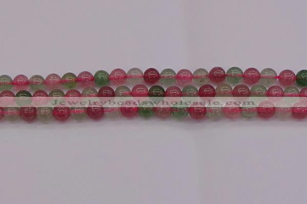 CBQ657 15.5 inches 8mm round mixed strawberry quartz beads