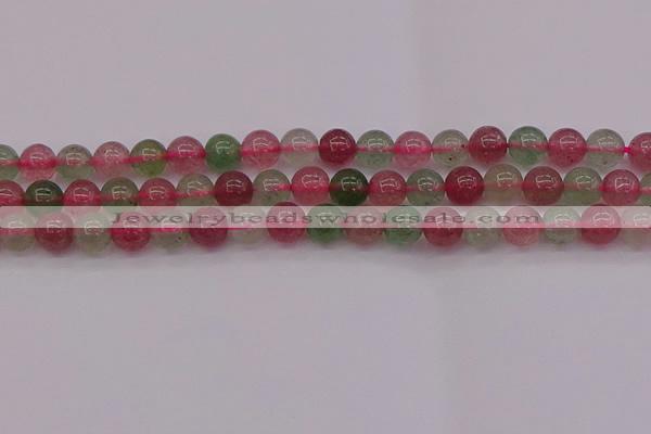 CBQ658 15.5 inches 10mm round mixed strawberry quartz beads