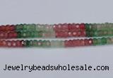 CBQ676 15.5 inches 5*9mm faceted rondelle mixed strawberry quartz beads