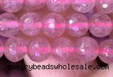 CBQ687 15.5 inches 6mm faceted round strawberry quartz gemstone beads