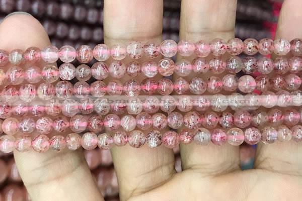 CBQ695 15.5 inches 4mm round strawberry quartz beads wholesale