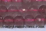 CBQ701 15.5 inches 6mmm faceted round strawberry quartz beads