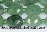 CBQ753 15.5 inches 8*10mm faceted oval green strawberry quartz beads