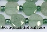 CBQ755 15.5 inches 10*10mm faceted square green strawberry quartz beads