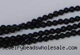 CBS01 15.5 inches 4mm round black stone beads wholesale