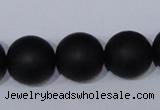 CBS07 15.5 inches 16mm round black stone beads wholesale