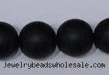 CBS08 15.5 inches 18mm round black stone beads wholesale