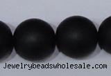 CBS09 15.5 inches 20mm round black stone beads wholesale